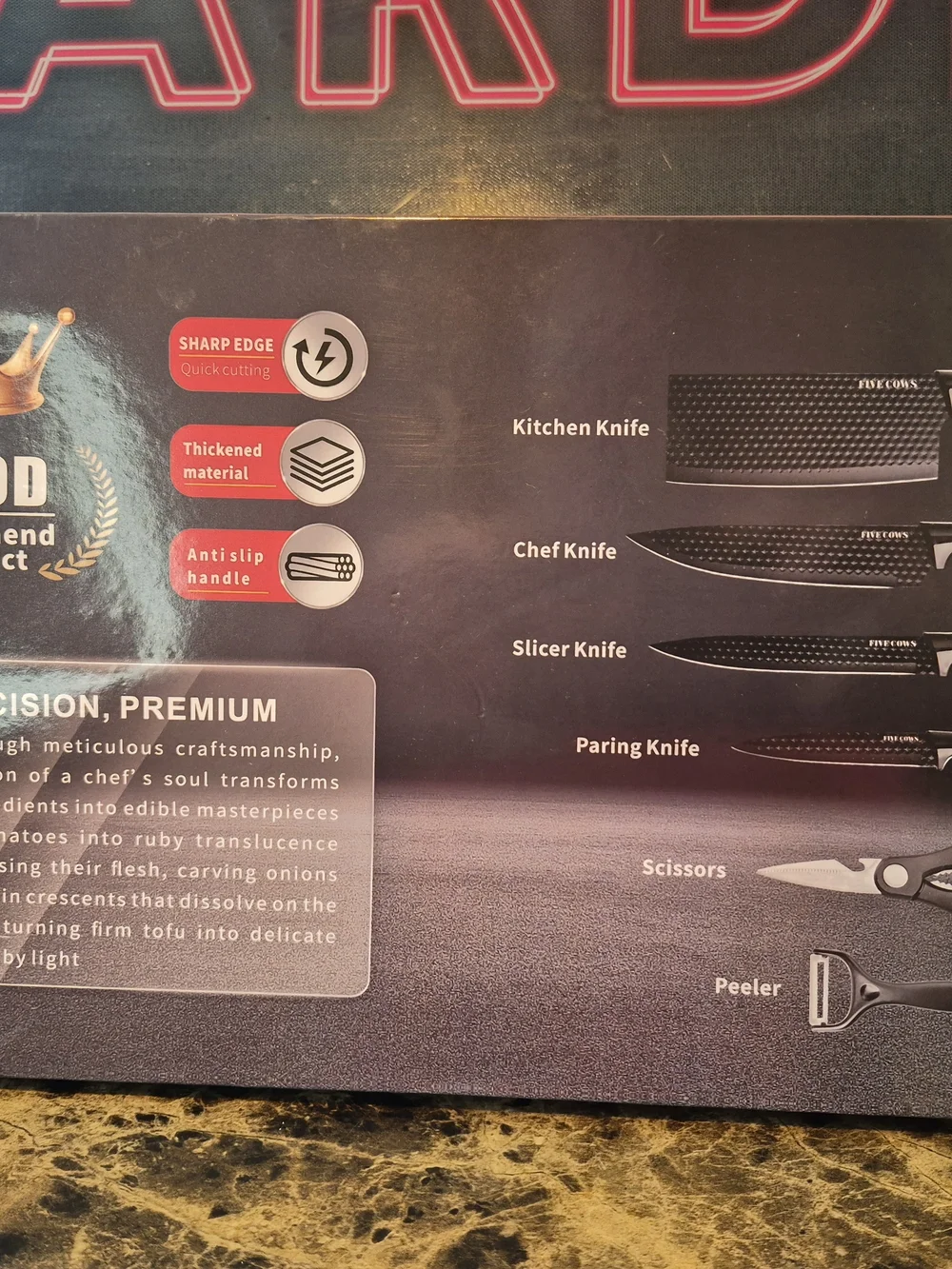 FIVE COWS Kitchen Knife Set 6 Piece Set NIB   The FIVE COWS Kitchen Knife Set is